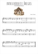Téléchargez l'arrangement pour piano de la partition de Entre le boeuf et l'âne gris en PDF